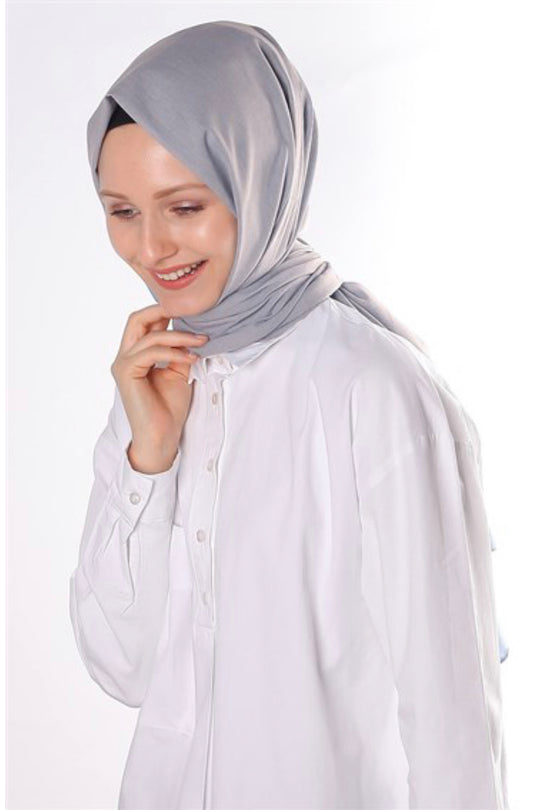 Neutral Cotton Hijab - Grey