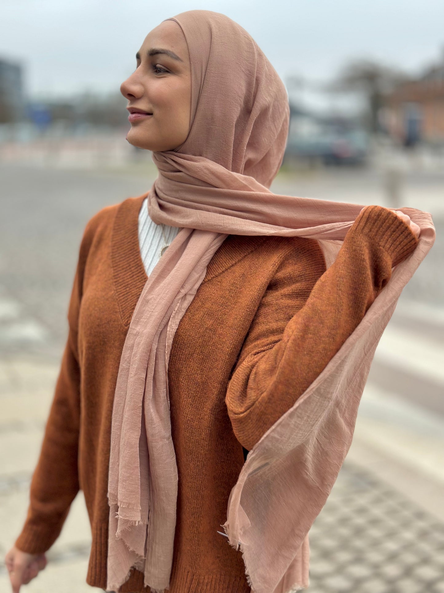Dubai Hijab - Warm rose Brown db20
