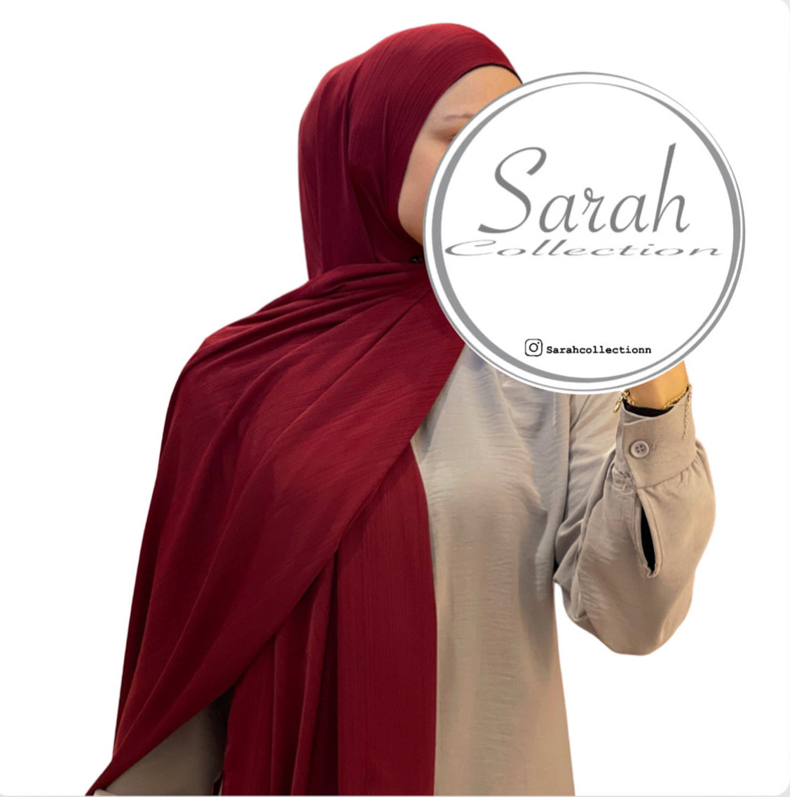 Plisseret Hijab - Red Wine