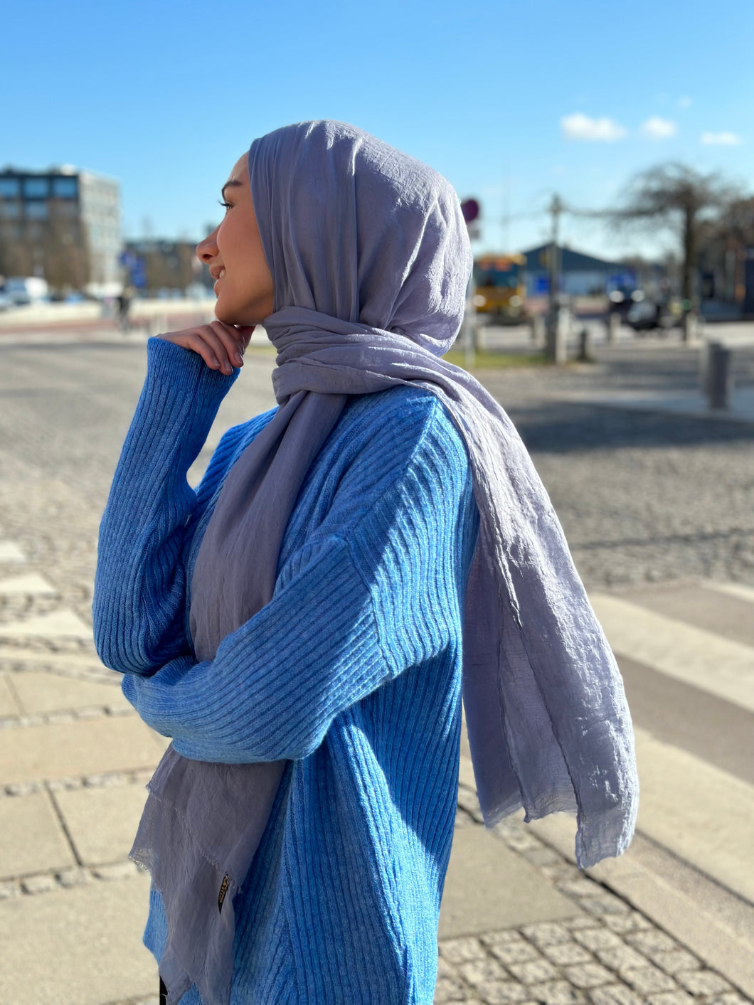 Dubai Hijab - Grey Blue db16