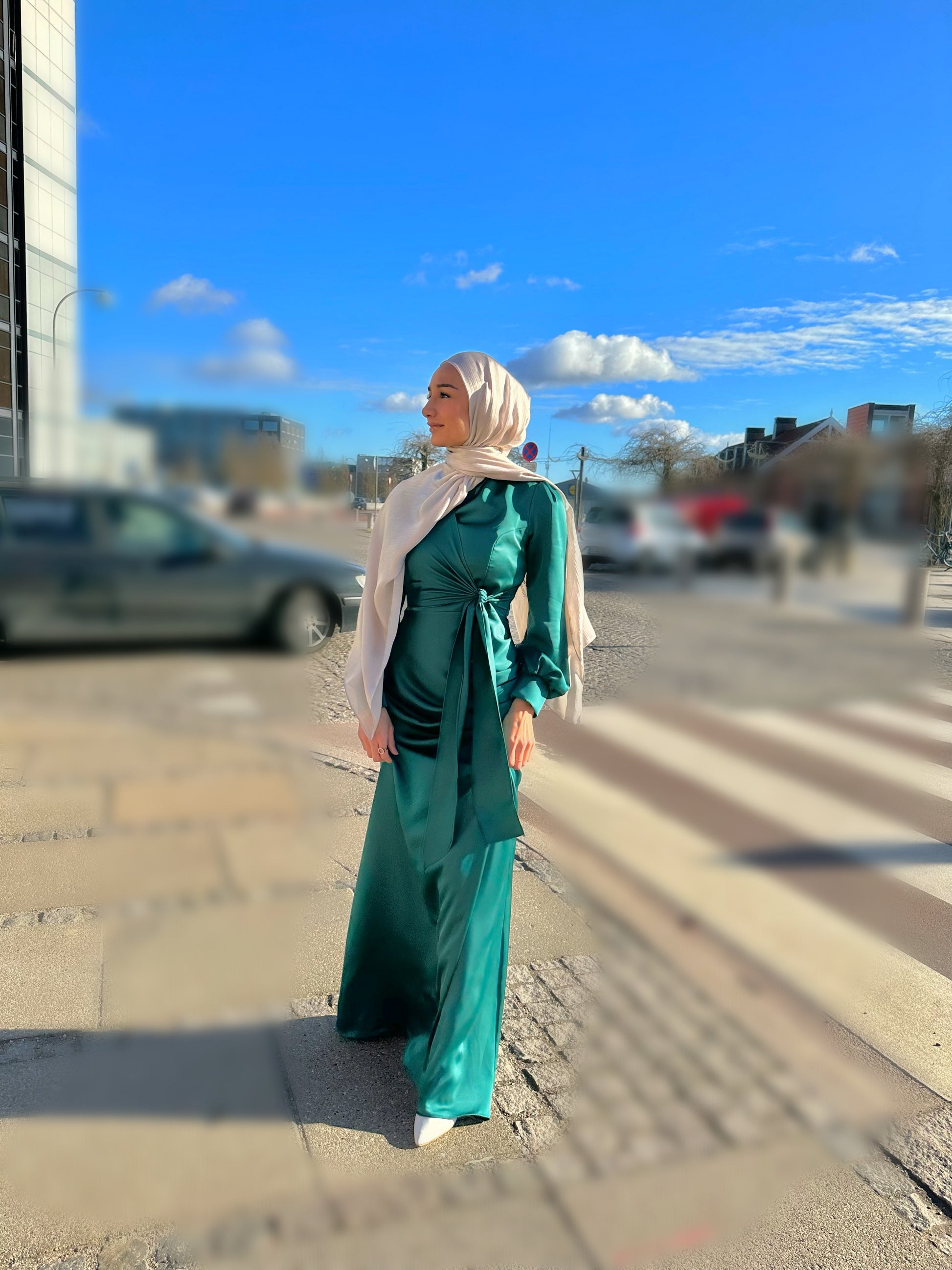 Bodycon Satin Dress - Forest Green SarahCollectionn Bodycon Satin Dress - Forest Green SarahCollectionn
