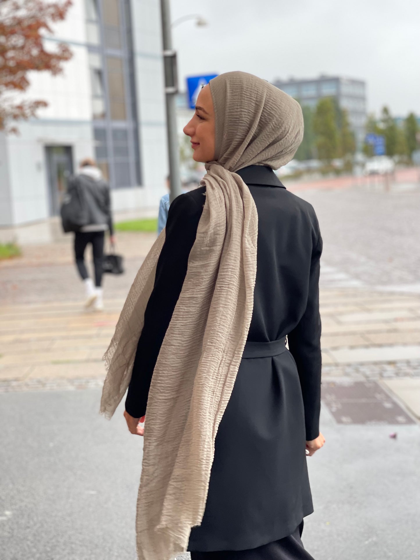 Wrinkle Hijab - Grey/Green Mix