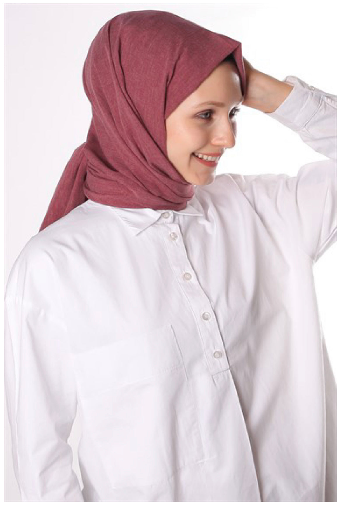 Neutral bomulds hijab - støvet lilla