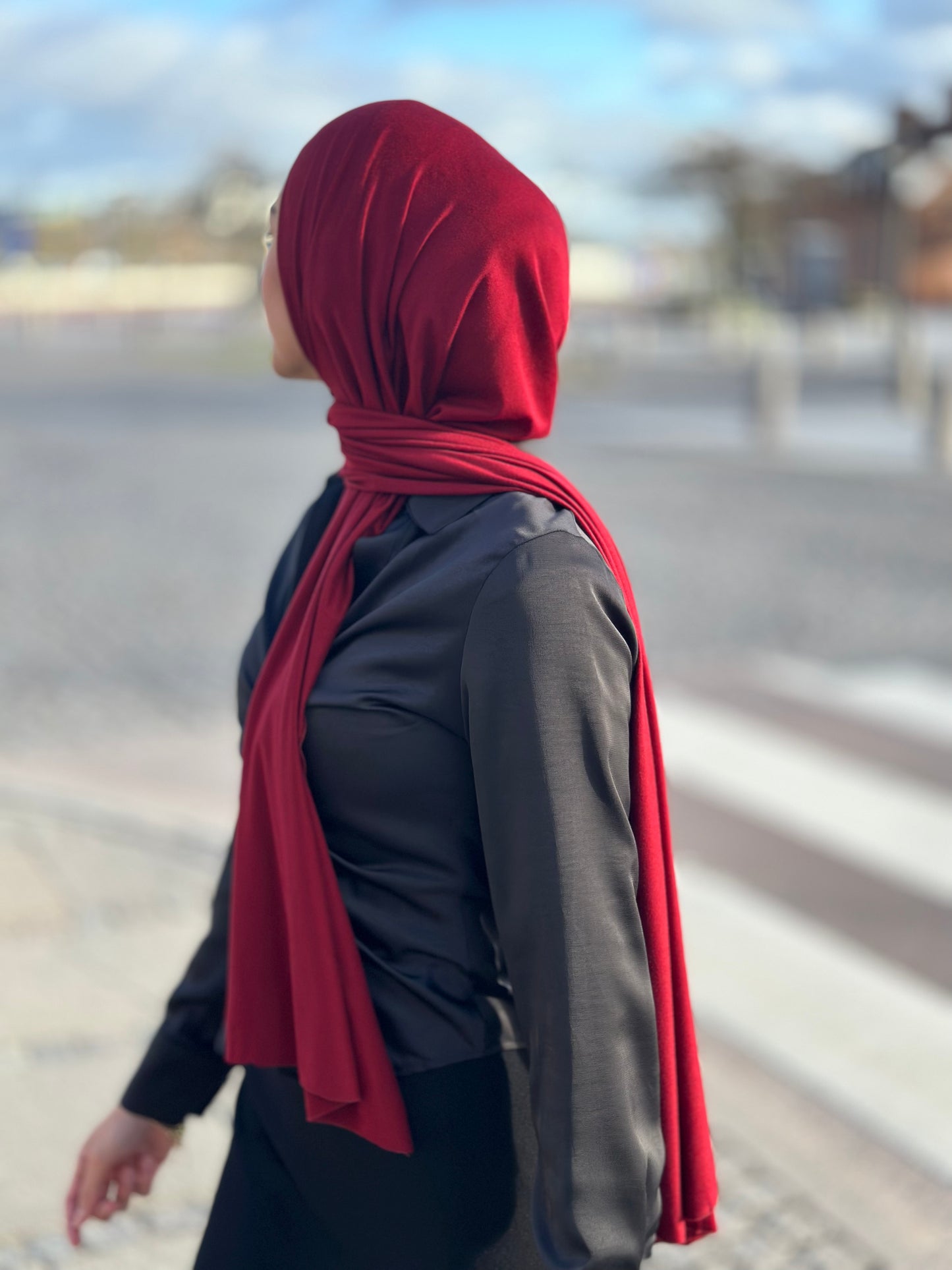Lux Jersey hijab - Dark Red N19