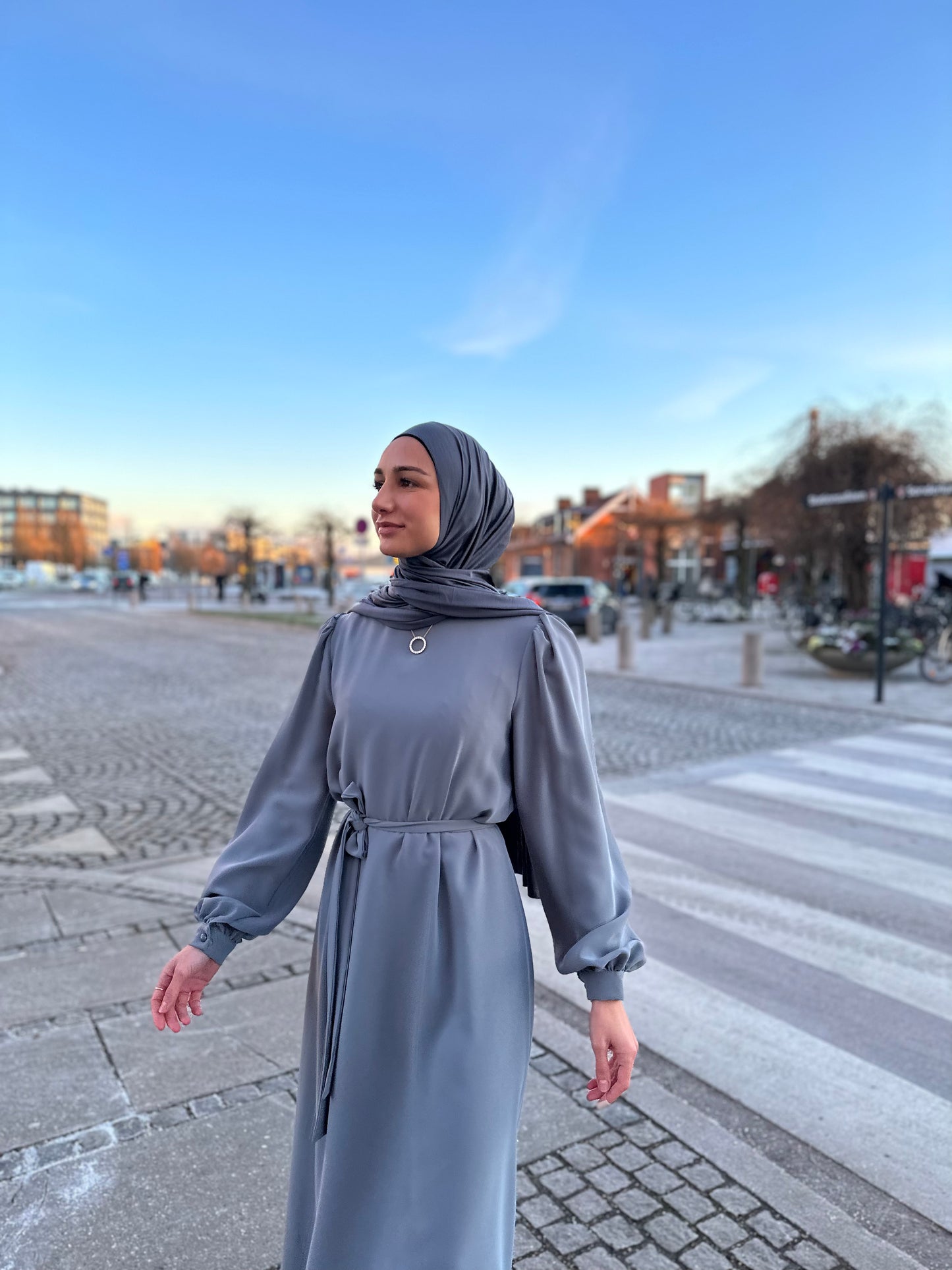 Lux Jersey hijab - Dark Grey n17